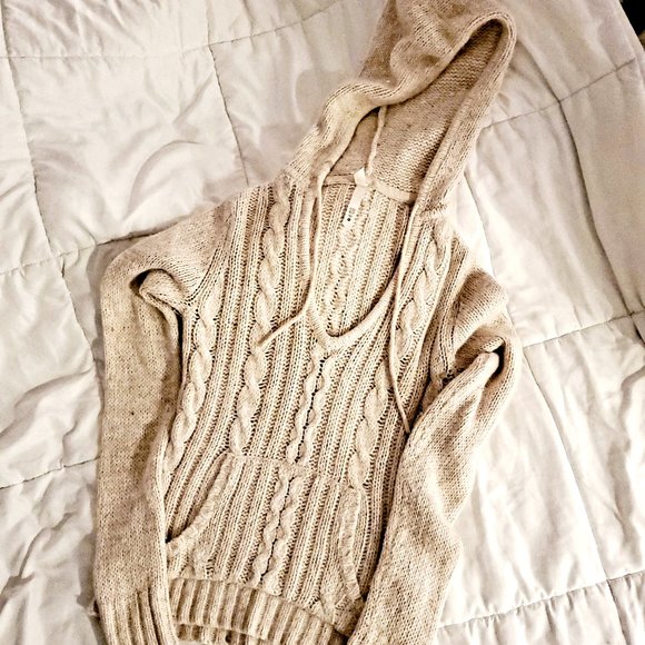Lilu Sweaters - Lilu Pullover Cable Knit Hoodie